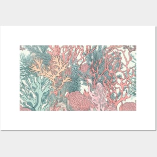 Pastel Coral Design Pattern V4 Posters and Art